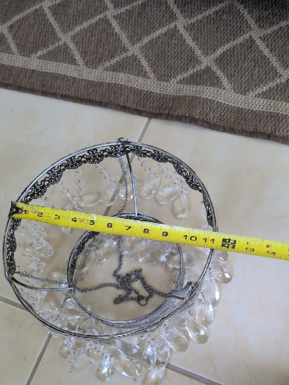 Metal Crystal Chandelier - Picture 7 of 10